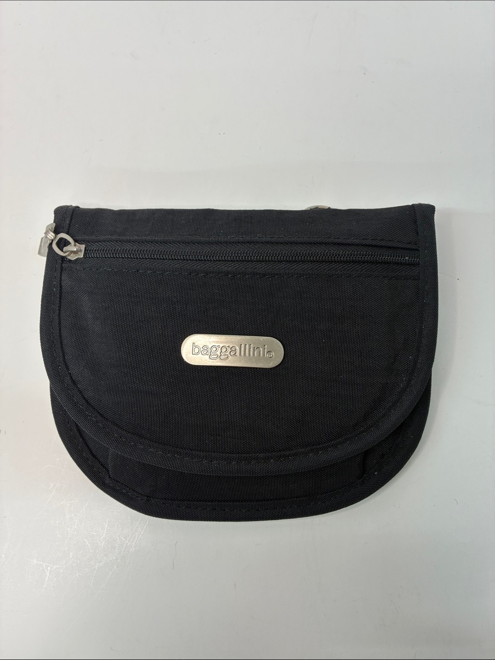Baggallini Black Front-Zip Travel Wallet or Crossbody